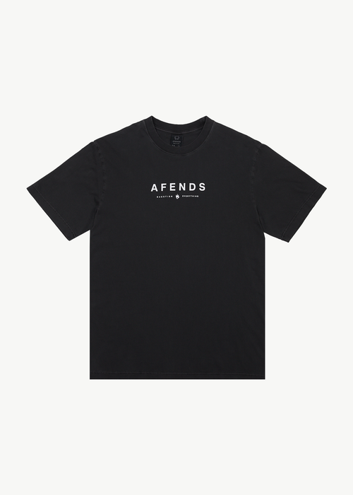 AFENDS Mens Thrown Out - Retro Tee - Black / White