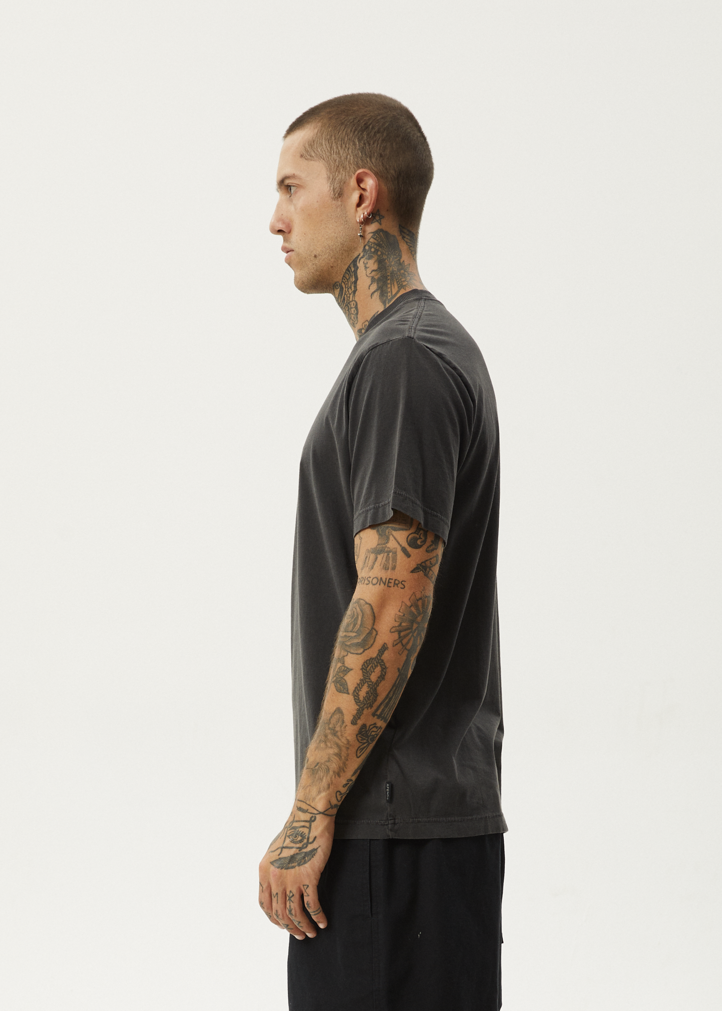 AFENDS Mens Thrown Out - Retro Tee - Black / White