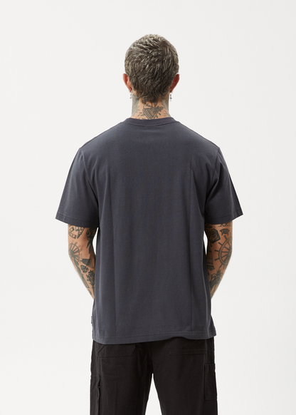 AFENDS Mens Vinyl - Retro Tee - Charcoal