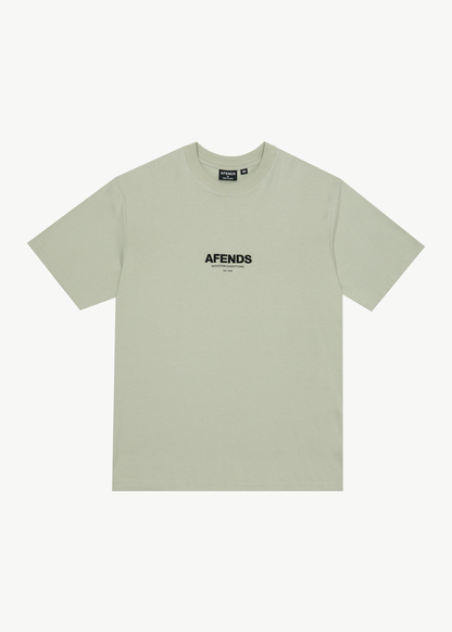 AFENDS Mens Vinyl - Retro Tee - Eucalyptus
