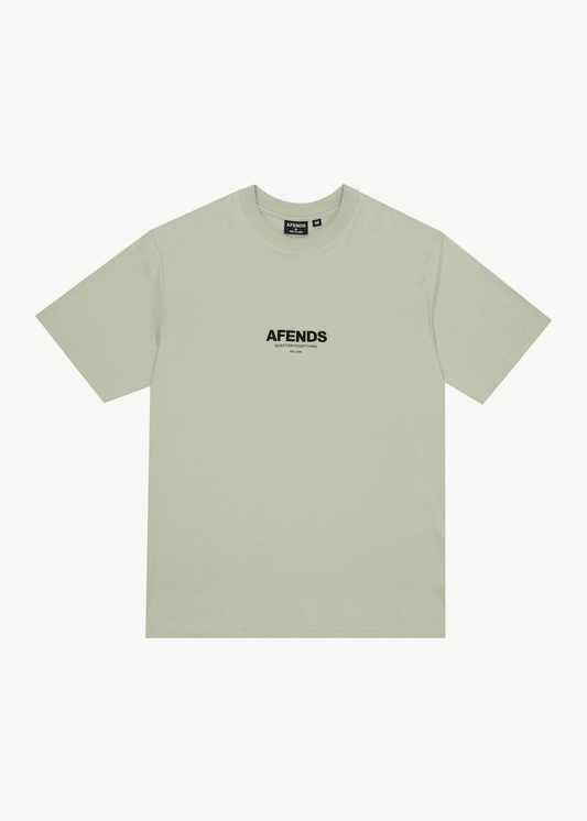 AFENDS Mens Vinyl - Retro Tee - Eucalyptus