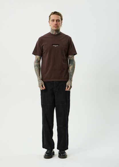 AFENDS Mens Vinyl - Retro Tee - Washed Coffee
