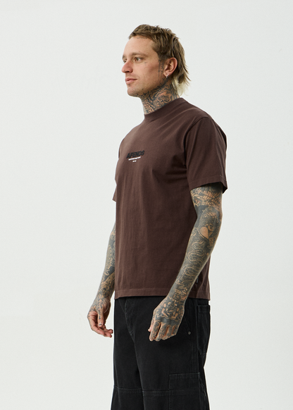 AFENDS Mens Vinyl - Retro Tee - Washed Coffee