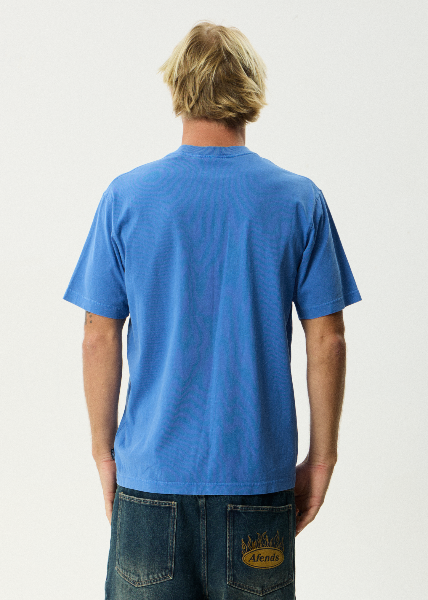AFENDS Mens Vinyl - Retro Tee - Washed Marina