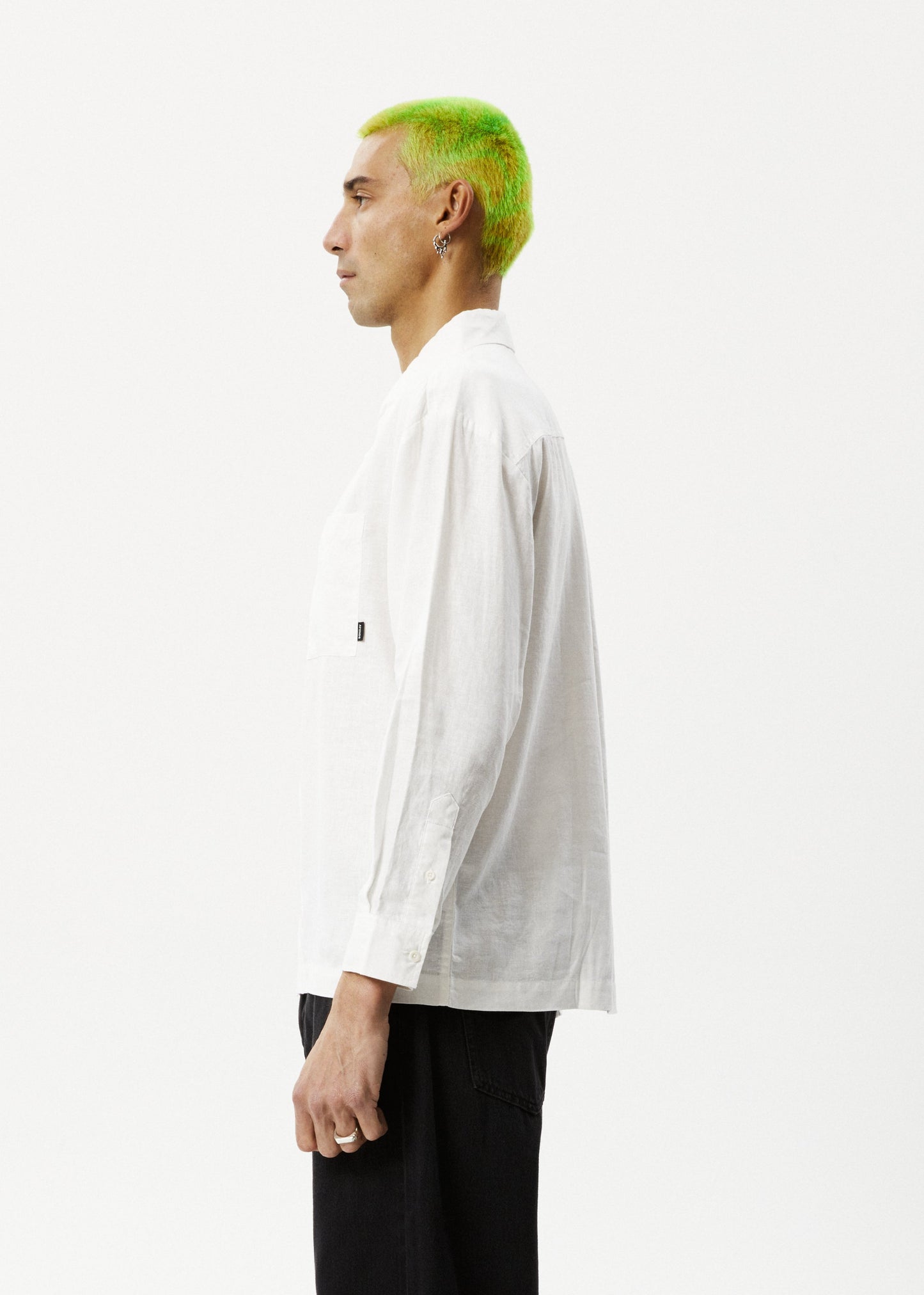 AFENDS Mens Everyday - Long Sleeve Shirt - White