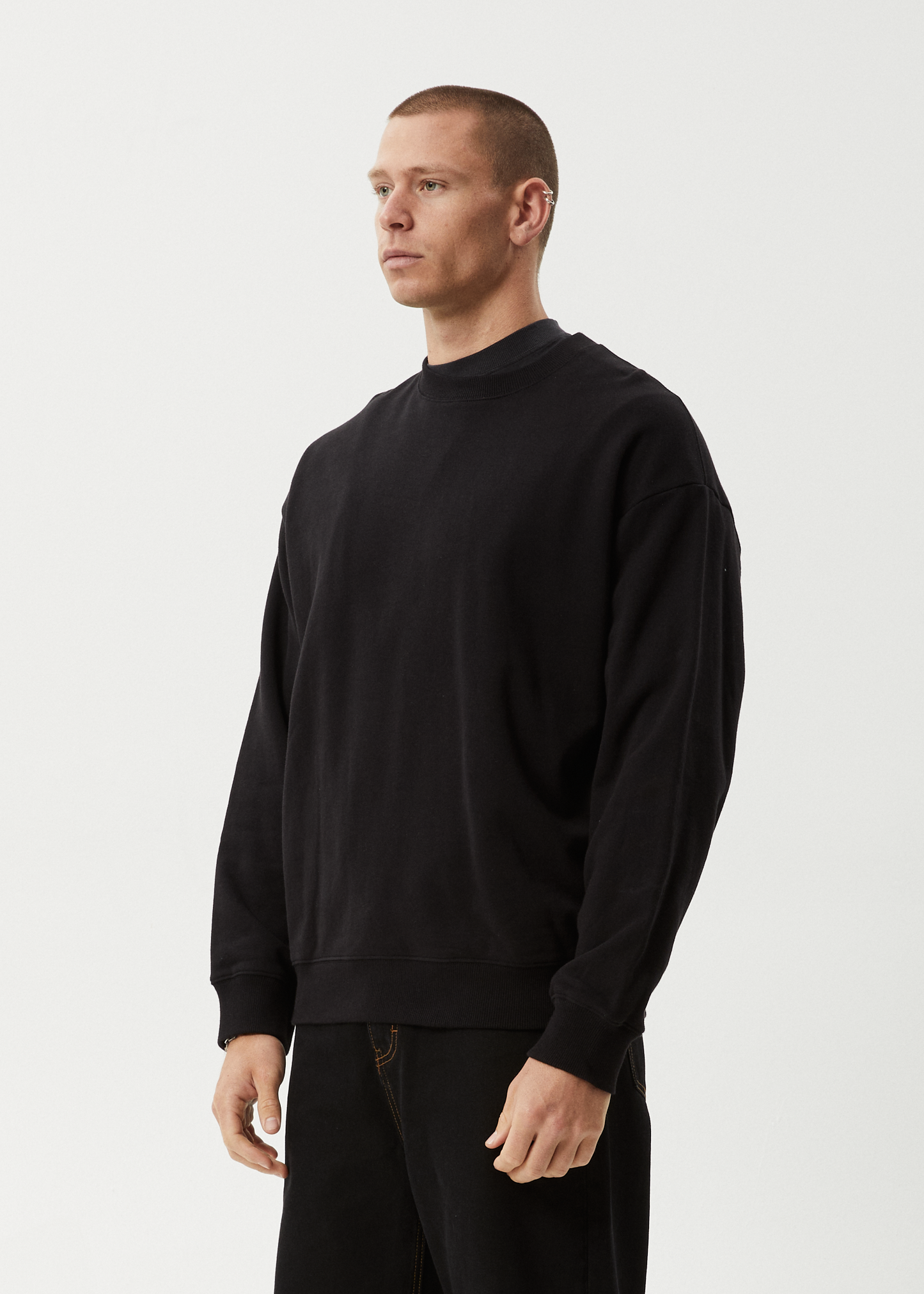 AFENDS Mens Genesis - Crew Neck - Black