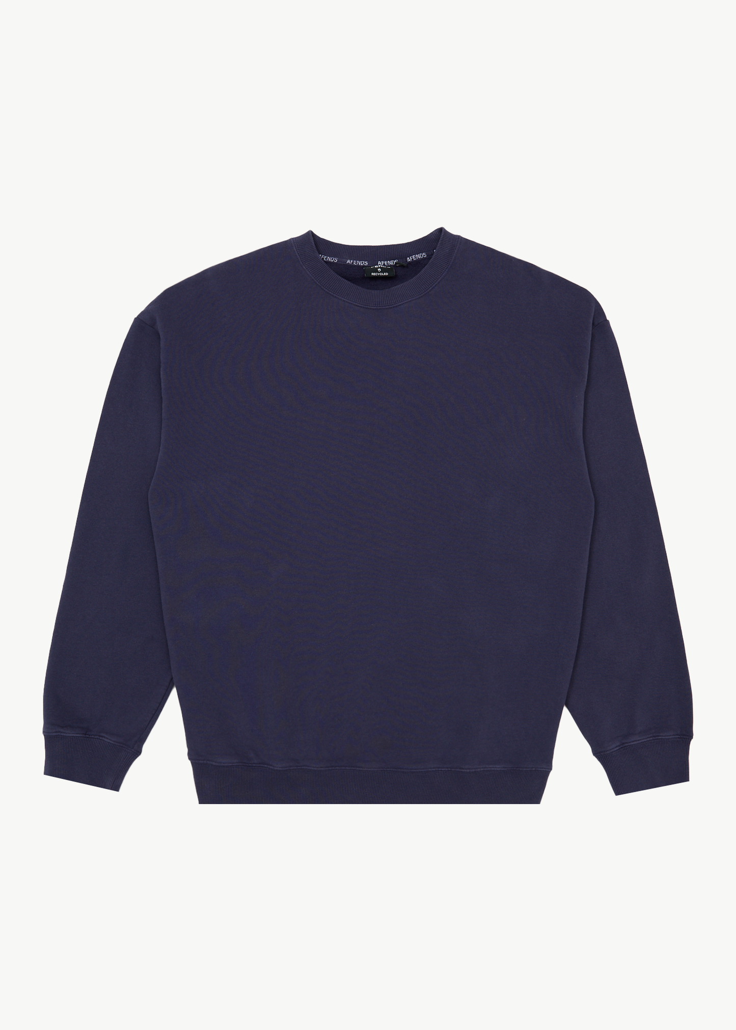 AFENDS Mens Genesis - Boxy Long Sleeve Tee - Washed Deep Sea