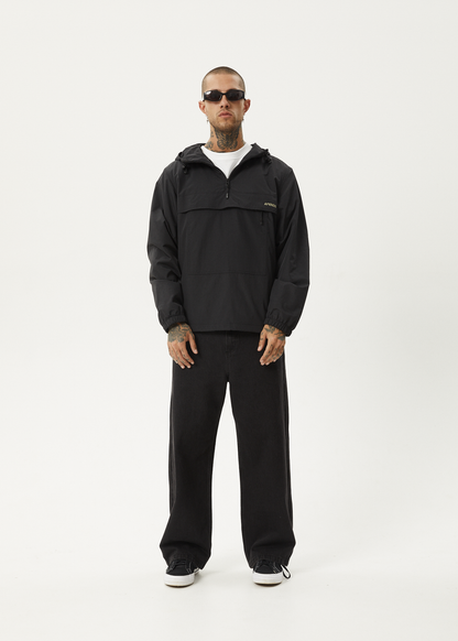 AFENDS Mens System - Water Resistant Spray Anorak Jacket - Black