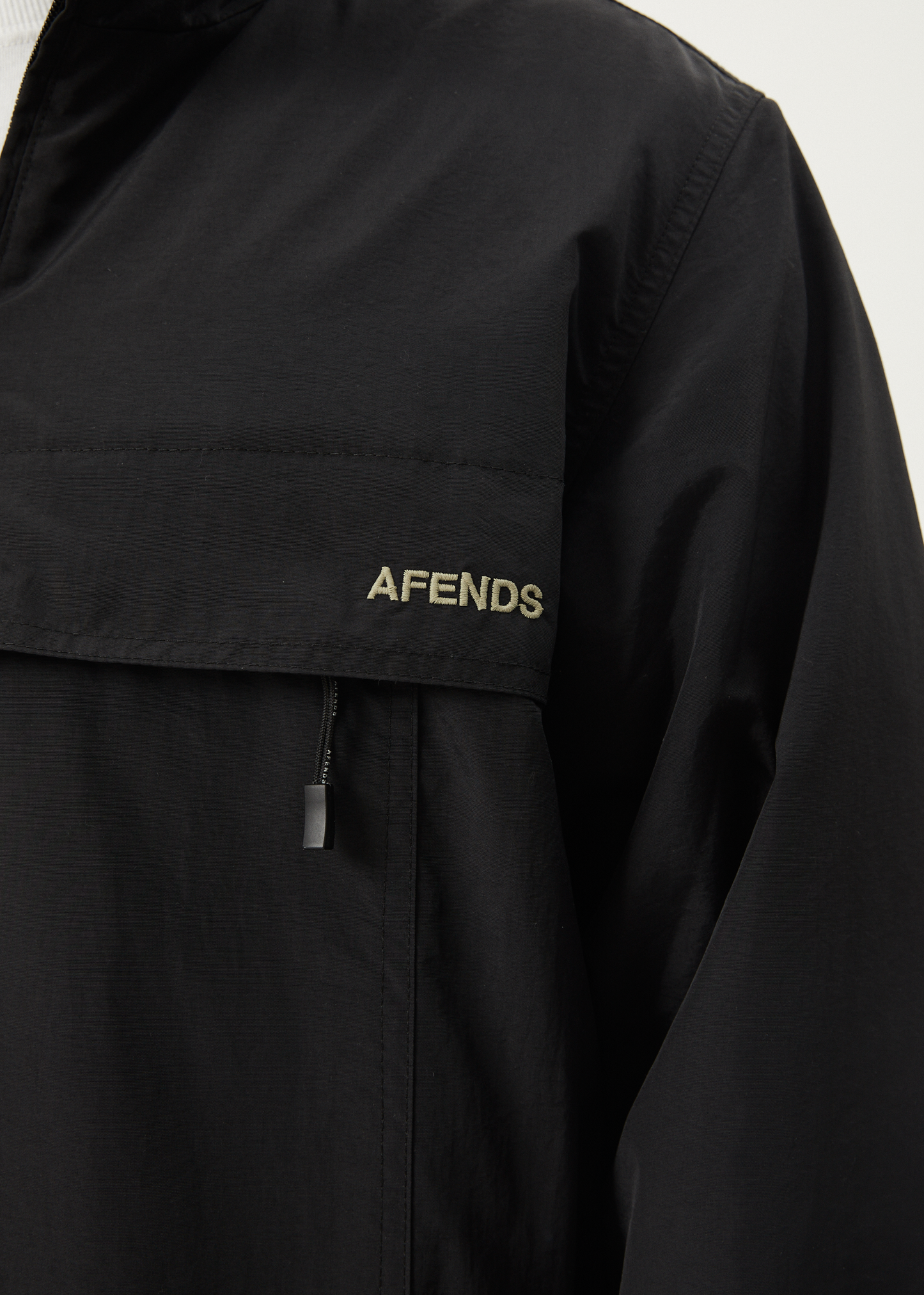 AFENDS Mens System - Water Resistant Spray Anorak Jacket - Black