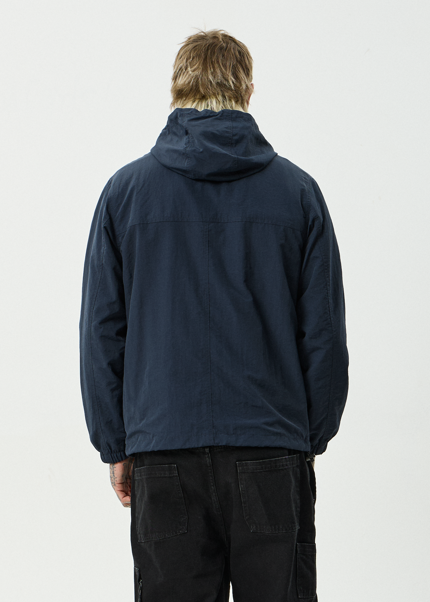 AFENDS Mens System - Water Resistant Spray Anorak Jacket - Deep Sea