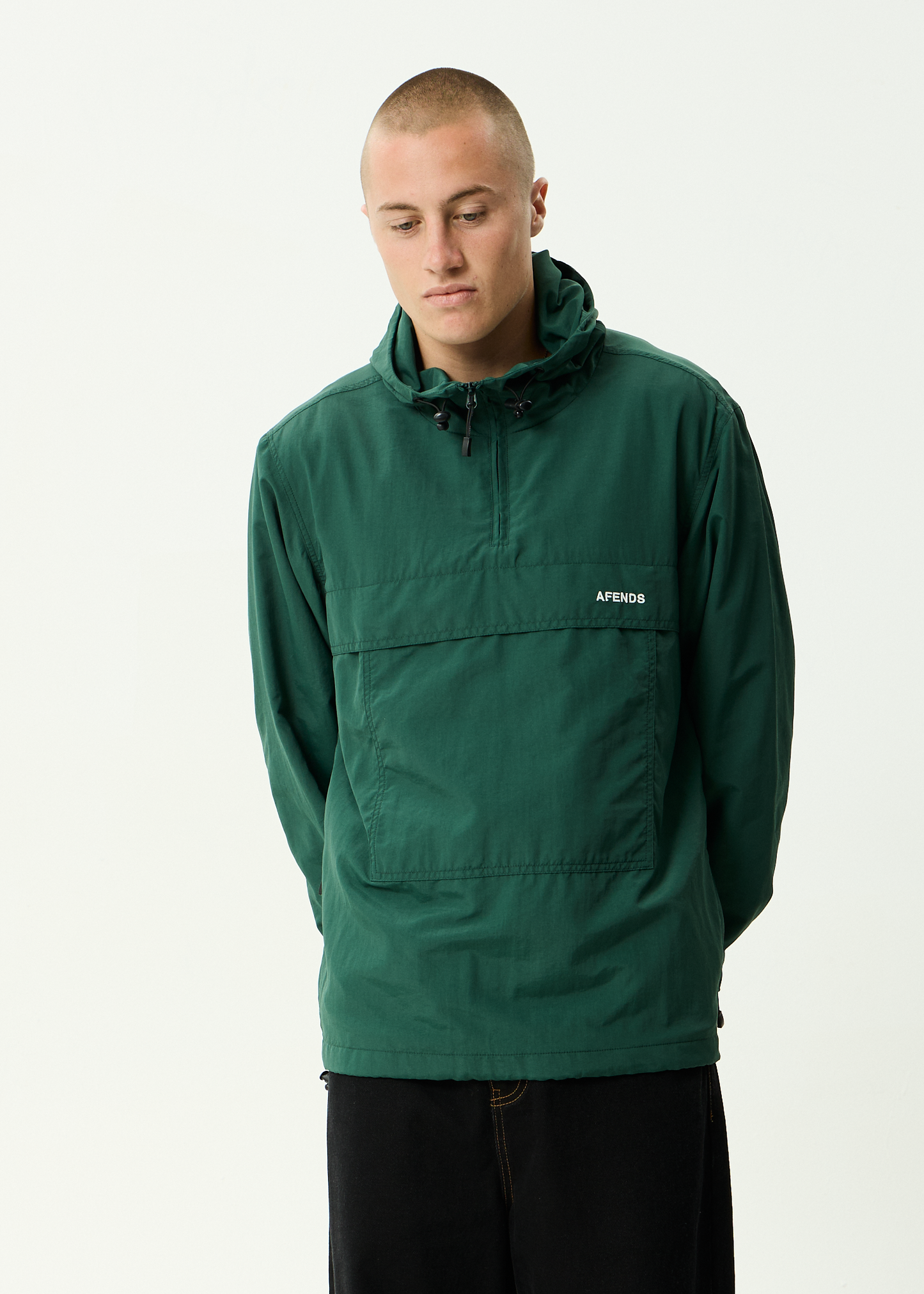 AFENDS Mens System - Water Resistant Spray Anorak Jacket - Pine