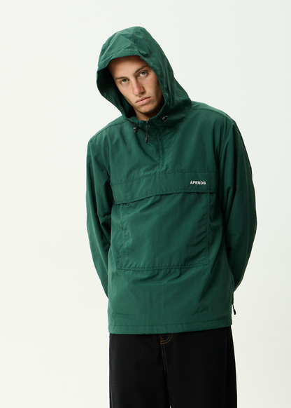 AFENDS Mens System - Water Resistant Spray Anorak Jacket - Pine