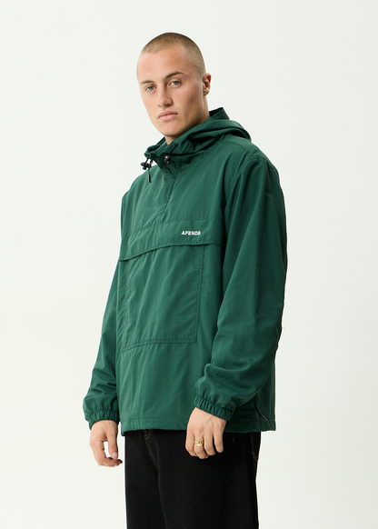 AFENDS Mens System - Water Resistant Spray Anorak Jacket - Pine