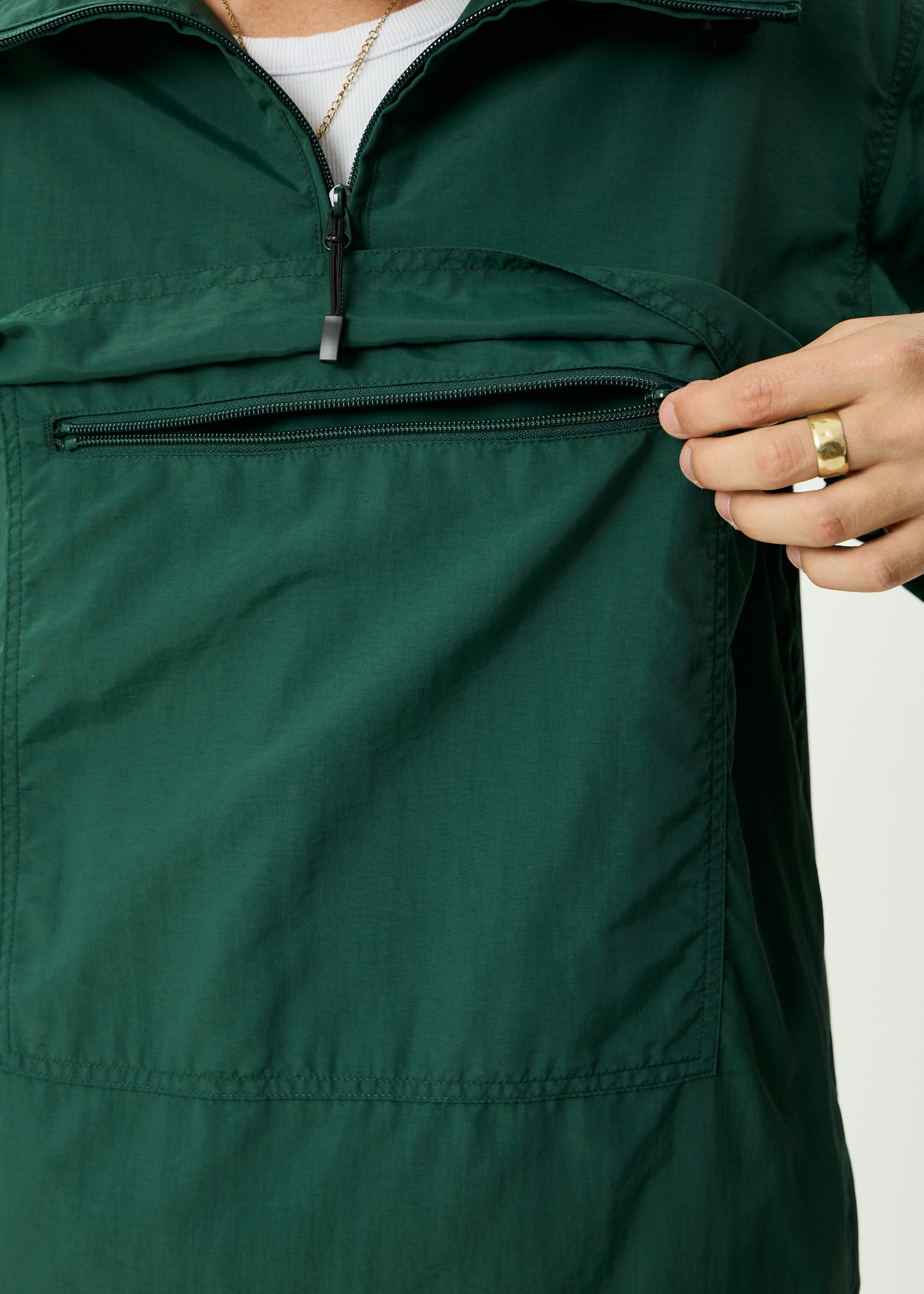 AFENDS Mens System - Water Resistant Spray Anorak Jacket - Pine