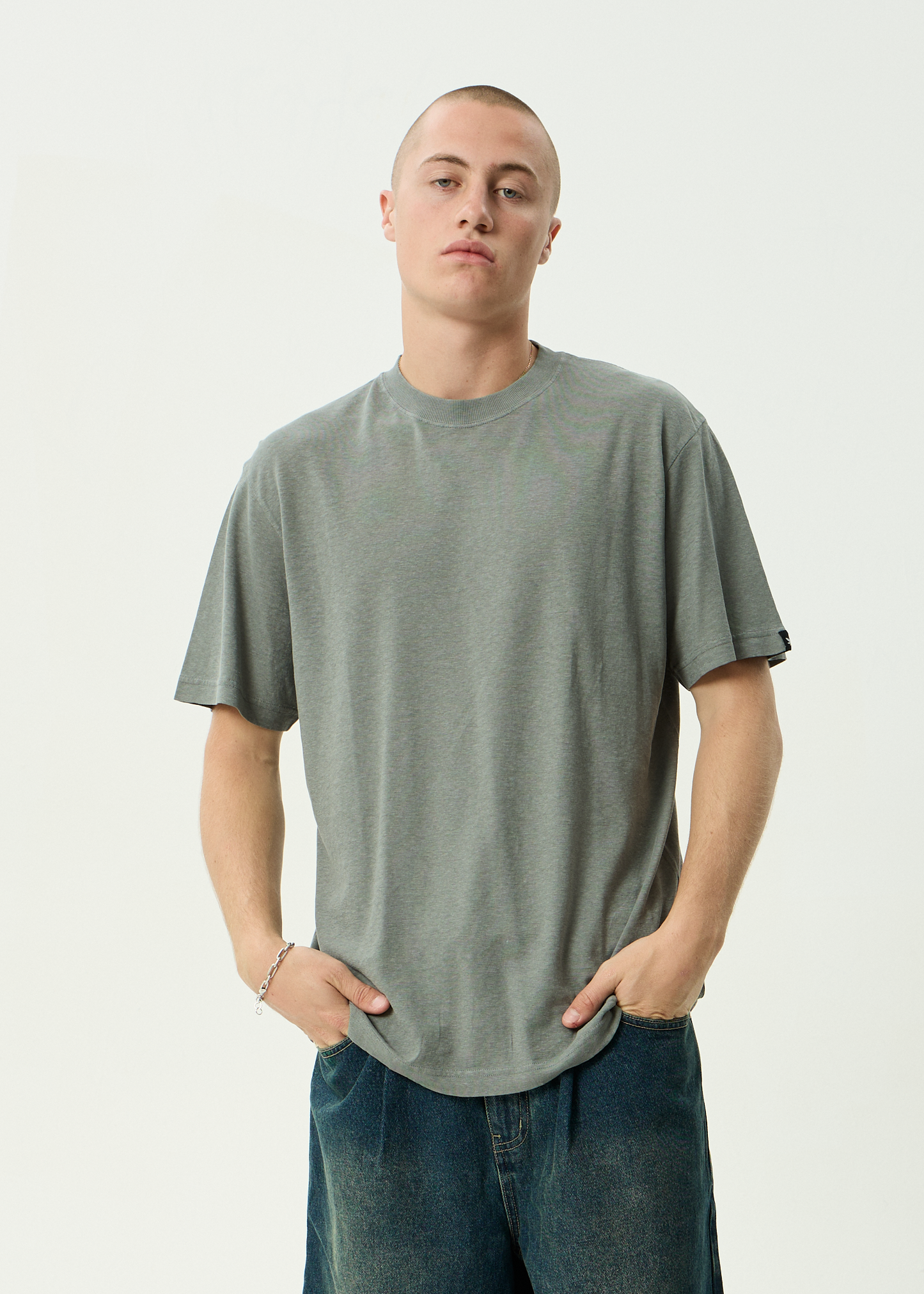 AFENDS Mens Classic - Retro Tee - Washed Sycamore