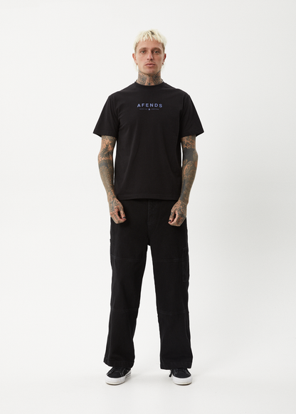 AFENDS Mens Thrown Out - Retro Tee - Black