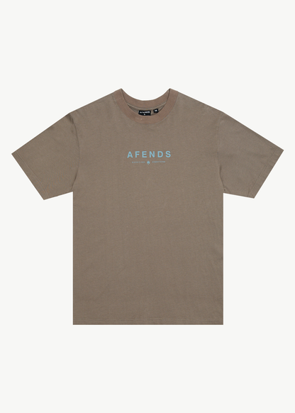 AFENDS Mens Thrown Out - Retro Tee - Fossil
