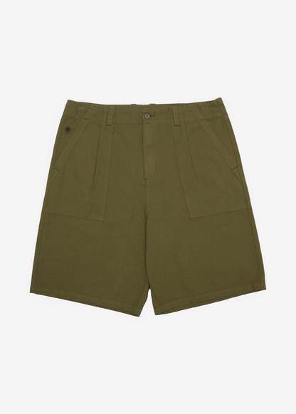 AFENDS Mens Glider - Pleated Short 22" - Military