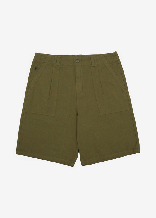 AFENDS Mens Glider - Pleated Short 22" - Military