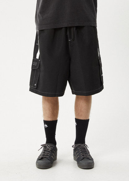 AFENDS Mens House Related - Cargo Swim Short 21" - Black