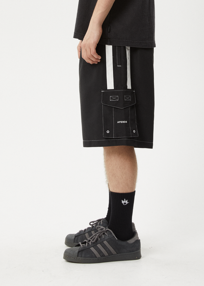 AFENDS Mens House Related - Cargo Swim Short 21" - Black