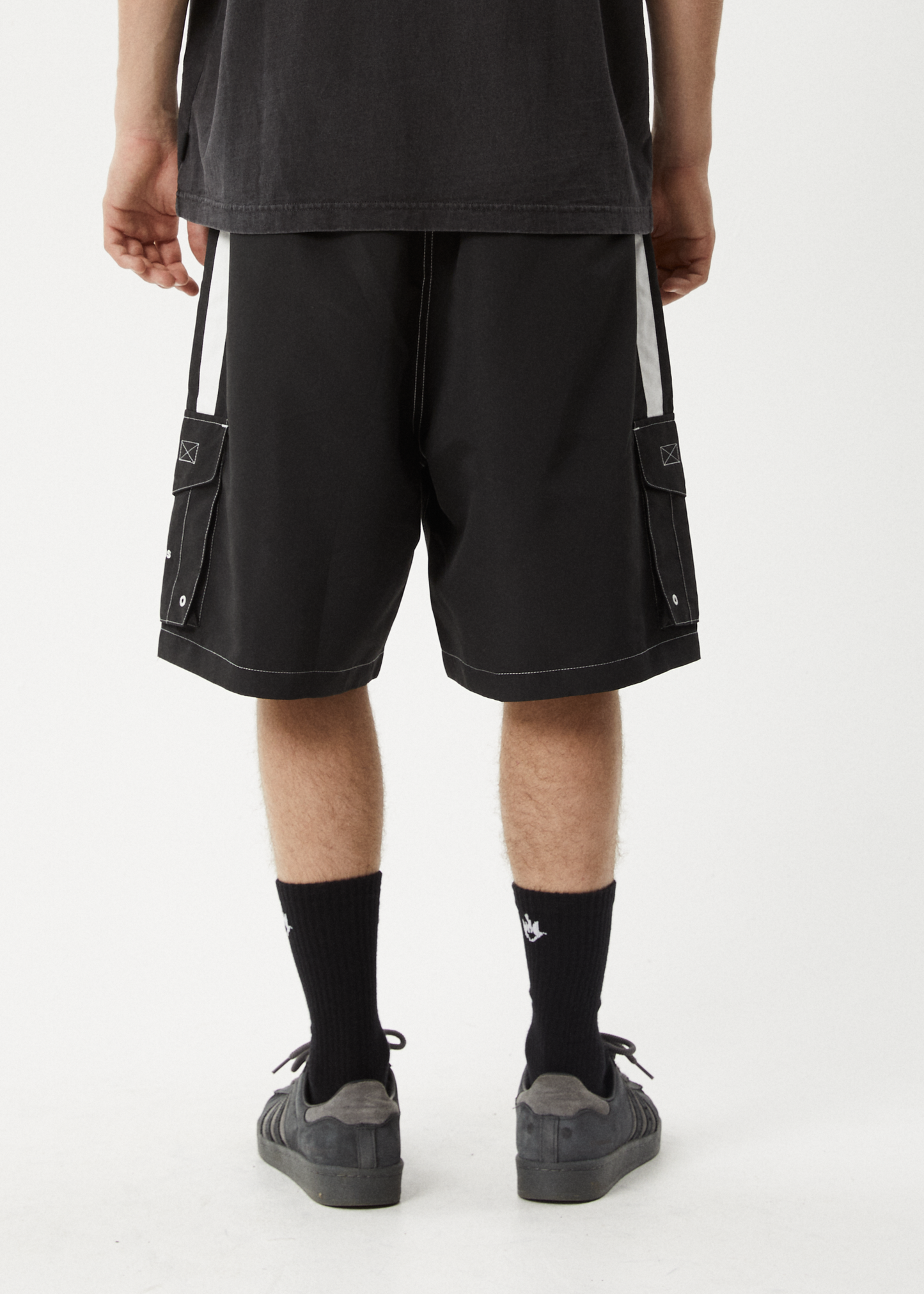 AFENDS Mens House Related - Cargo Swim Short 21" - Black
