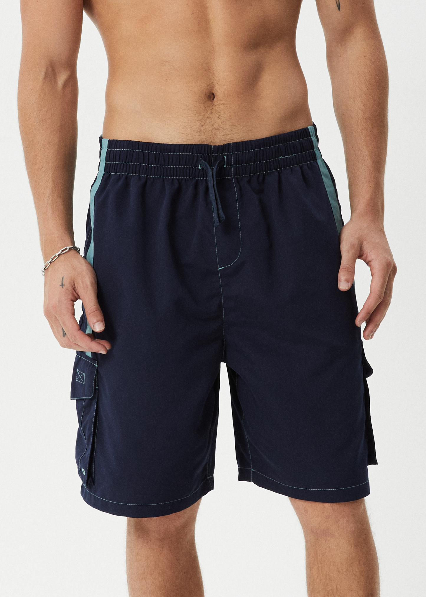 AFENDS Mens House Related - Cargo Swim Short 21" - Deep Sea