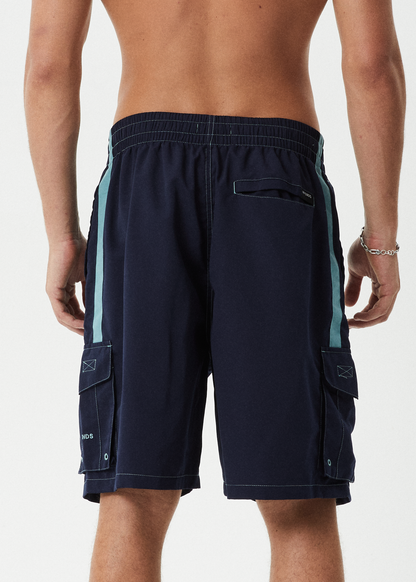AFENDS Mens House Related - Cargo Swim Short 21" - Deep Sea