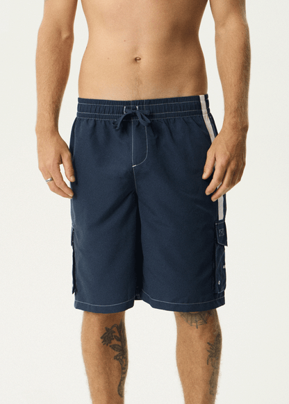 AFENDS Mens House Related - Cargo Swim Short 21" - Navy