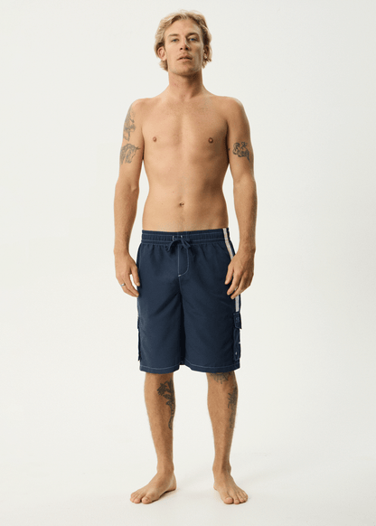 AFENDS Mens House Related - Cargo Swim Short 21" - Navy