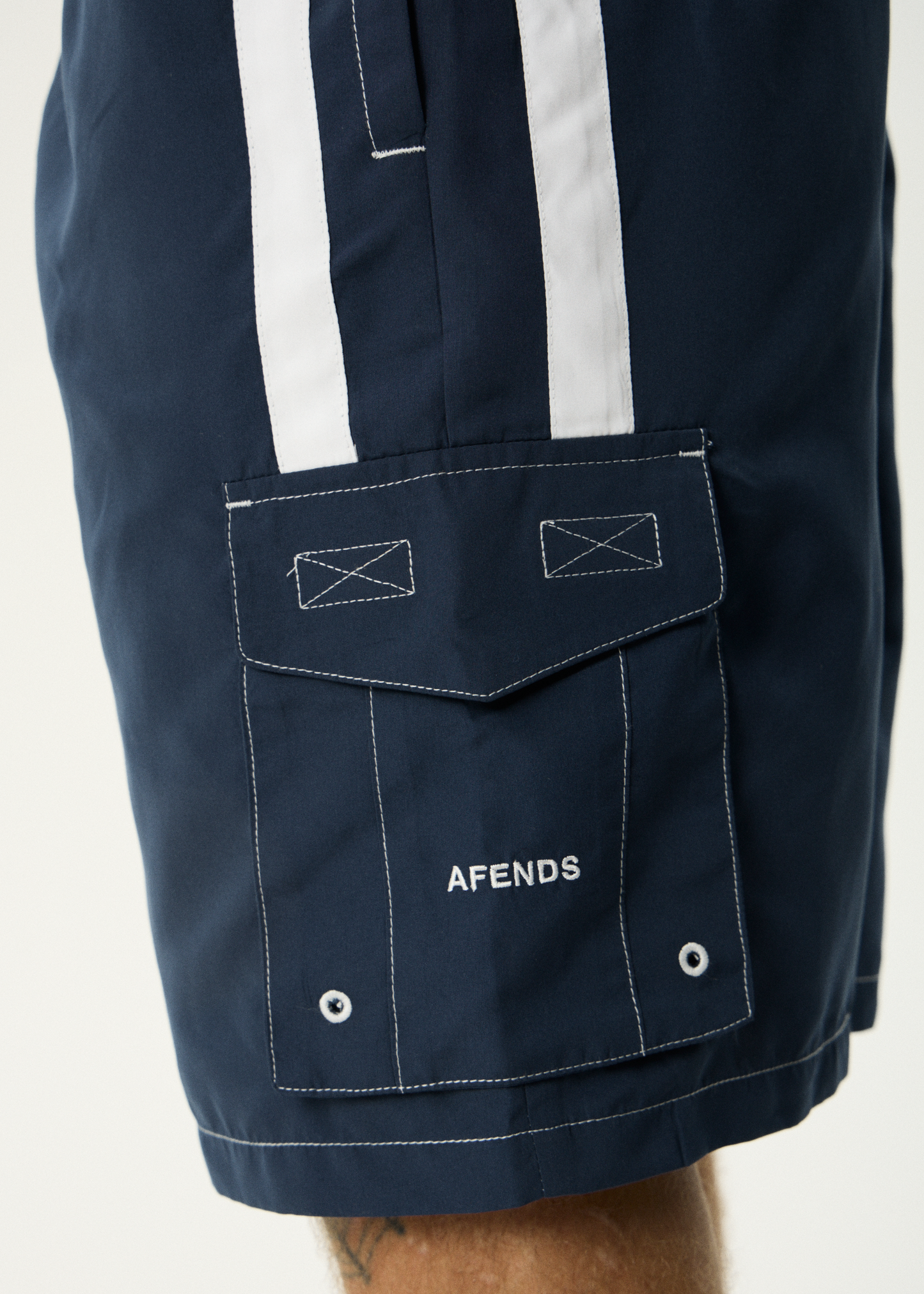 AFENDS Mens House Related - Cargo Swim Short 21" - Navy