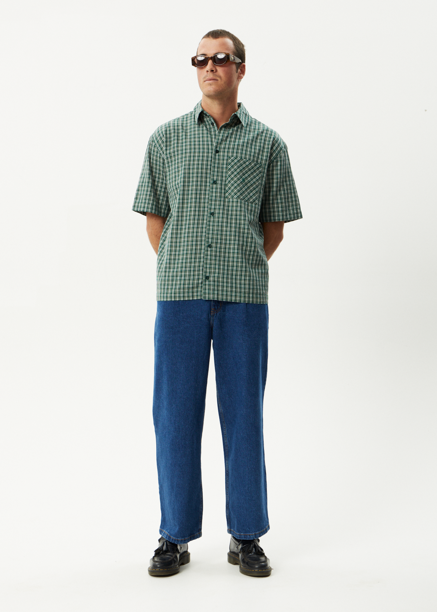 AFENDS Mens Shipwreck - Short Sleeve Shirt - Pine