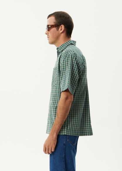 AFENDS Mens Shipwreck - Short Sleeve Shirt - Pine
