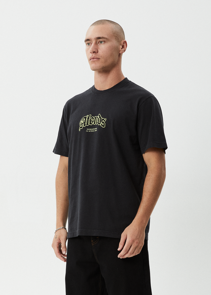 AFENDS Mens Home - Retro Tee - Stone Black