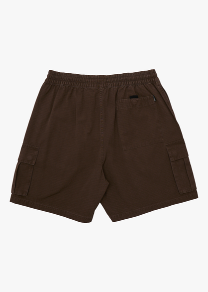 AFENDS Mens Ripped Out 98 - Oversized Cargo Short 20" - Coffee
