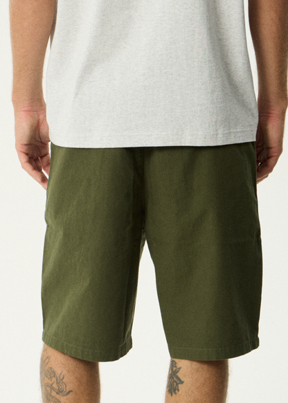 AFENDS Mens Glider - Pleated Short 22" - Military