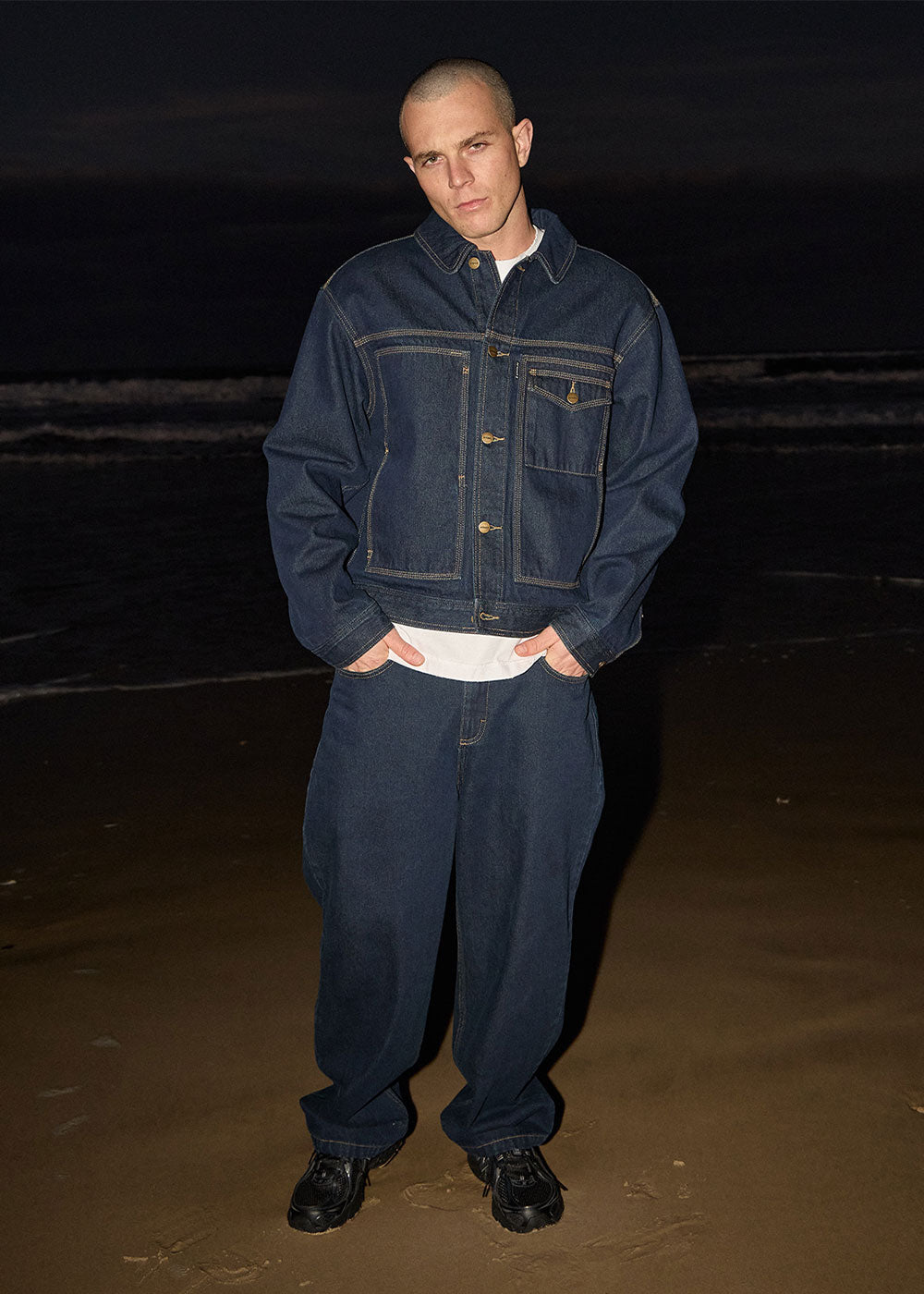 AFENDS Mens Pablo - Denim Baggy Jean - Ink