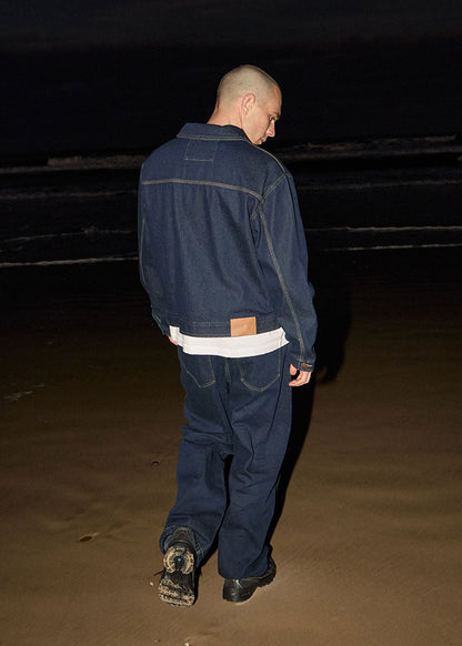 AFENDS Mens Pablo - Denim Baggy Jean - Ink