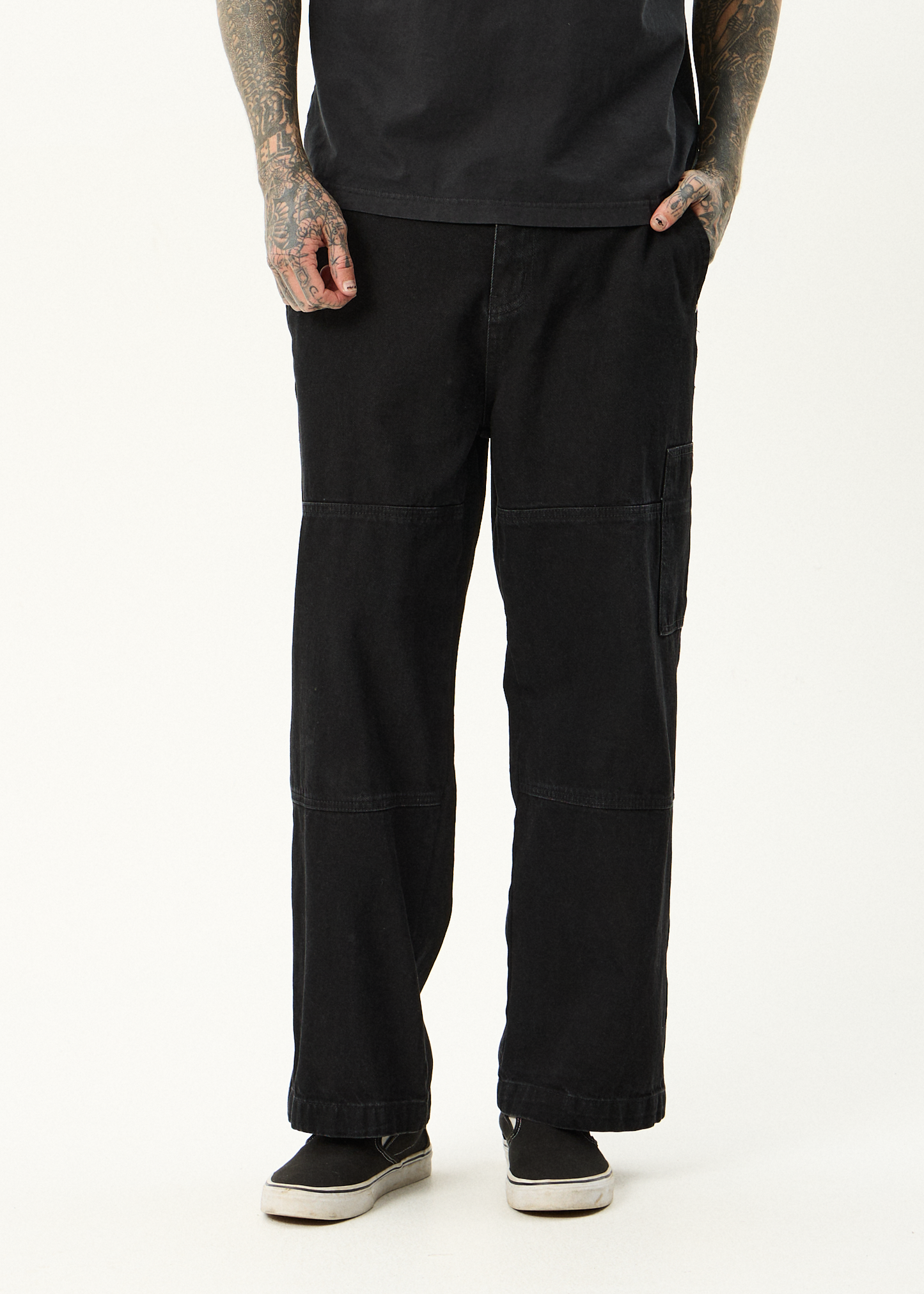 AFENDS Mens Richmond - Denim Workwear Jean - Washed Black