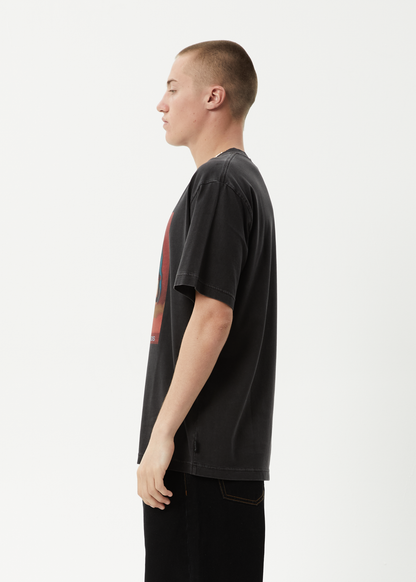 AFENDS Mens Apocalypso - Retro Tee - Stone Black