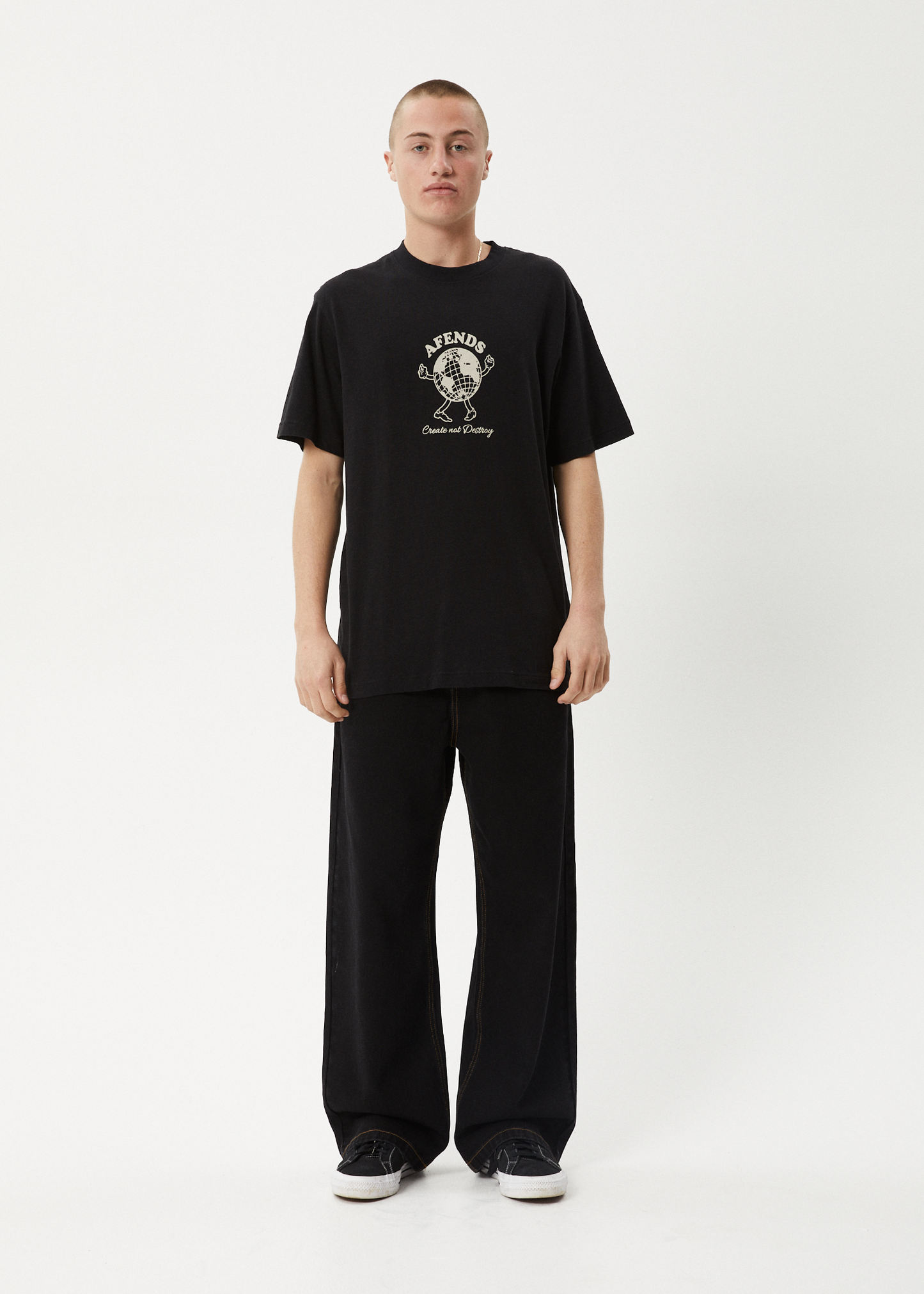 AFENDS Mens Global - Retro Tee - Black