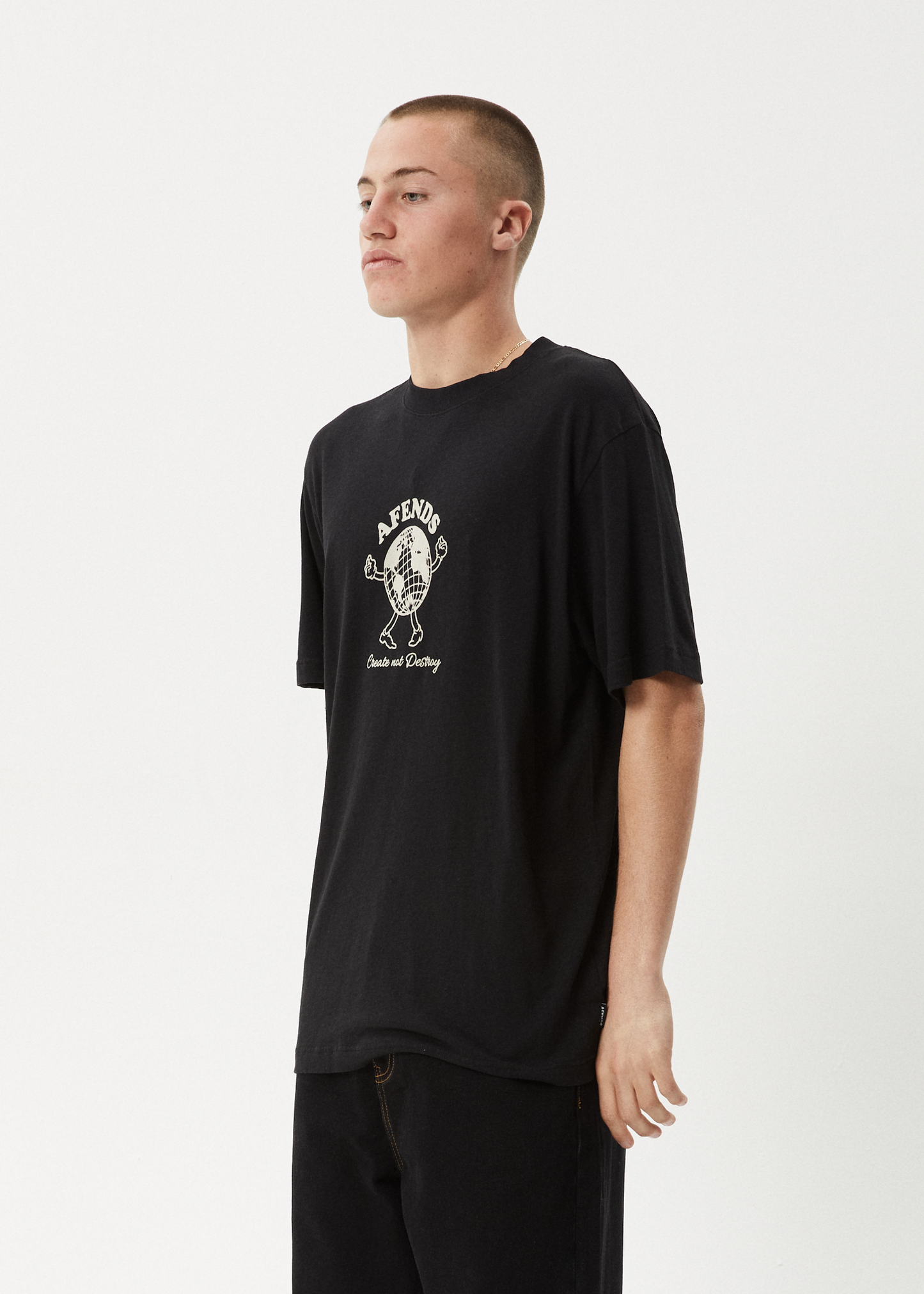 AFENDS Mens Global - Retro Tee - Black