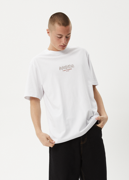 AFENDS Mens Ember - Retro Tee - White