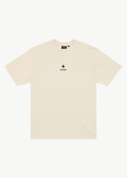 AFENDS Mens Burnin - Retro Tee - Moonbeam