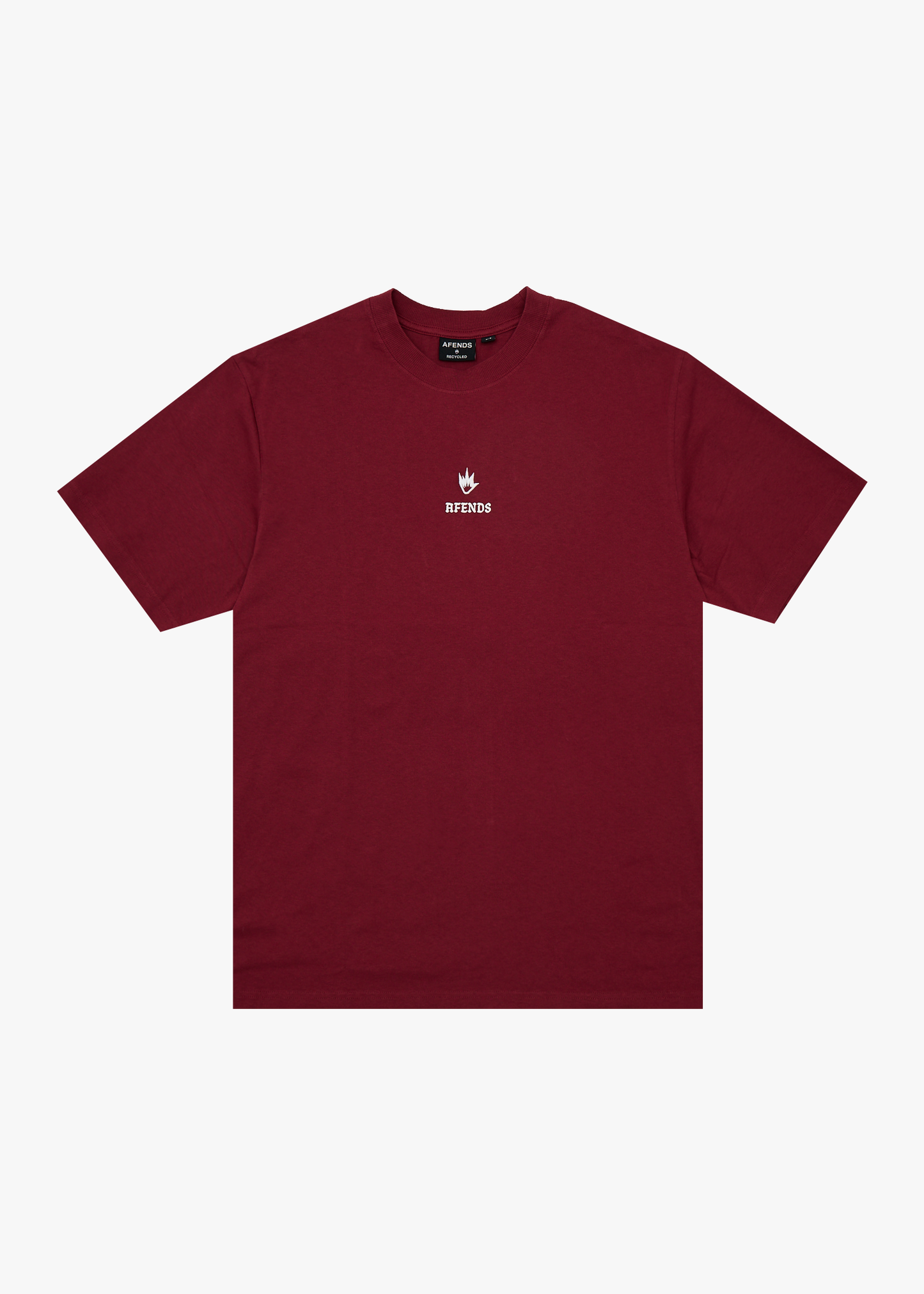 AFENDS Mens Burnin - Retro Tee - Washed Burgundy
