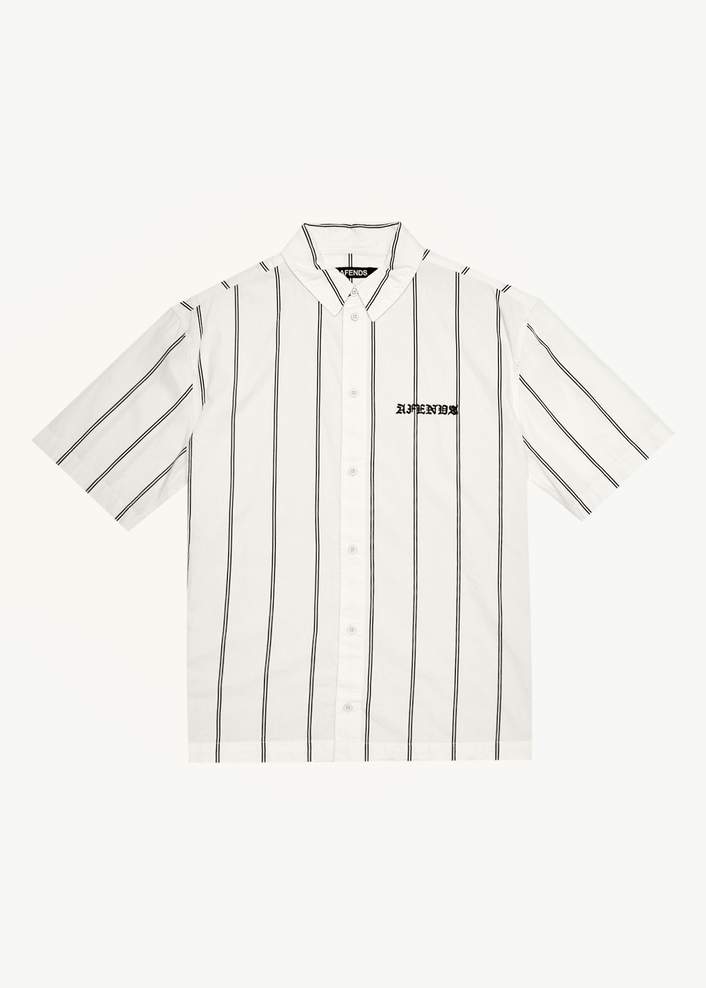 AFENDS Mens Fineline - Short Sleeve Shirt - Limestone