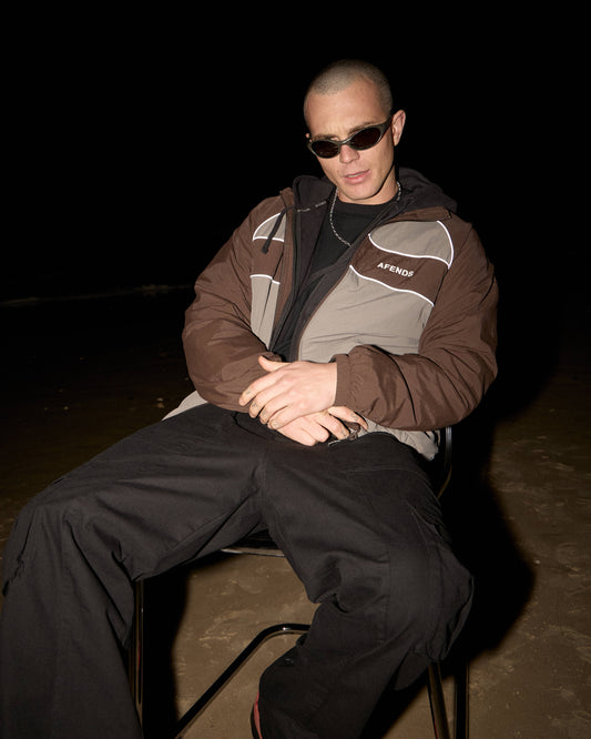 AFENDS Mens Spicy - Sports Spray Jacket - Olive