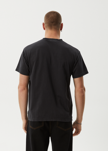AFENDS Mens Mace Life - Boxy Tee - Stone Black