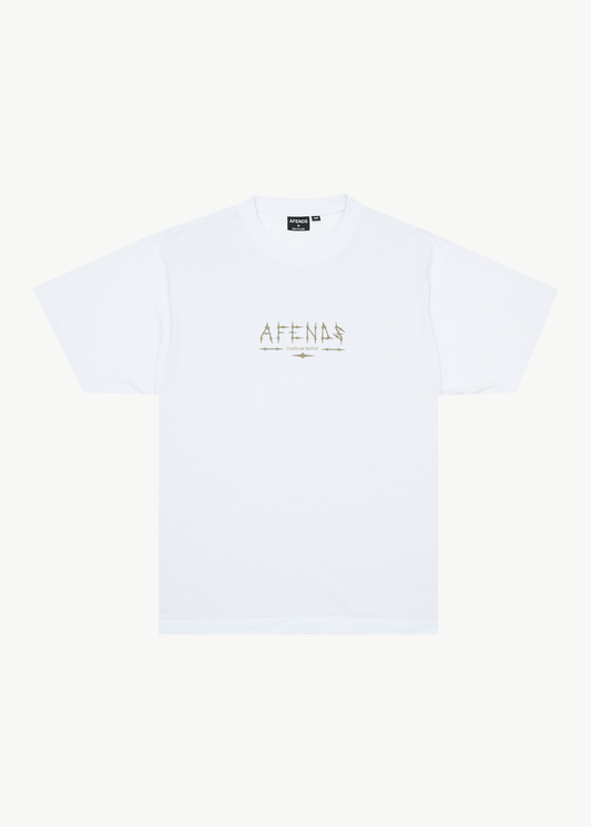 AFENDS Mens Spinal - Boxy Tee - White