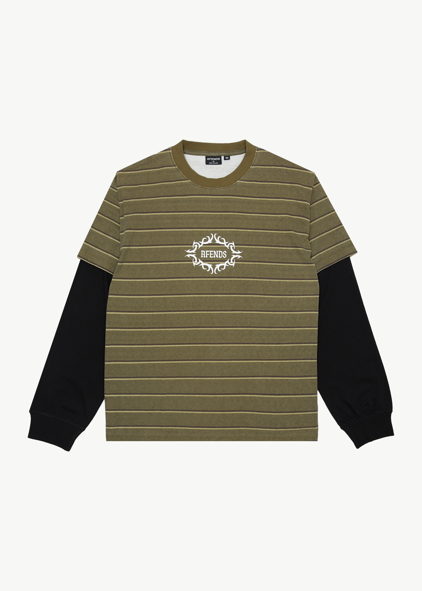 AFENDS Mens My Tribe - Layered Boxy Long Sleeve Tee - Boa